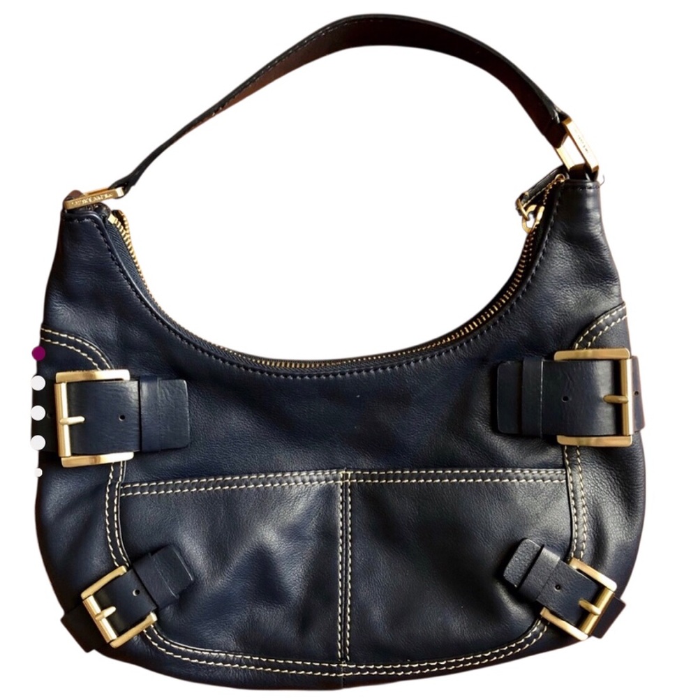 Michael Kors Blue Leather Hobo w White Stitching